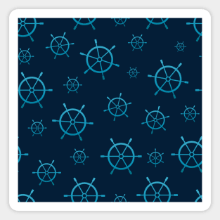 Steering wheelmaritim nautical seamless pattern Magnet